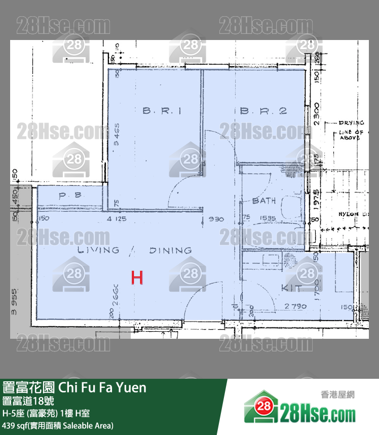 置富花园 大厦H-5座 (富豪苑)1楼 H室 平面图