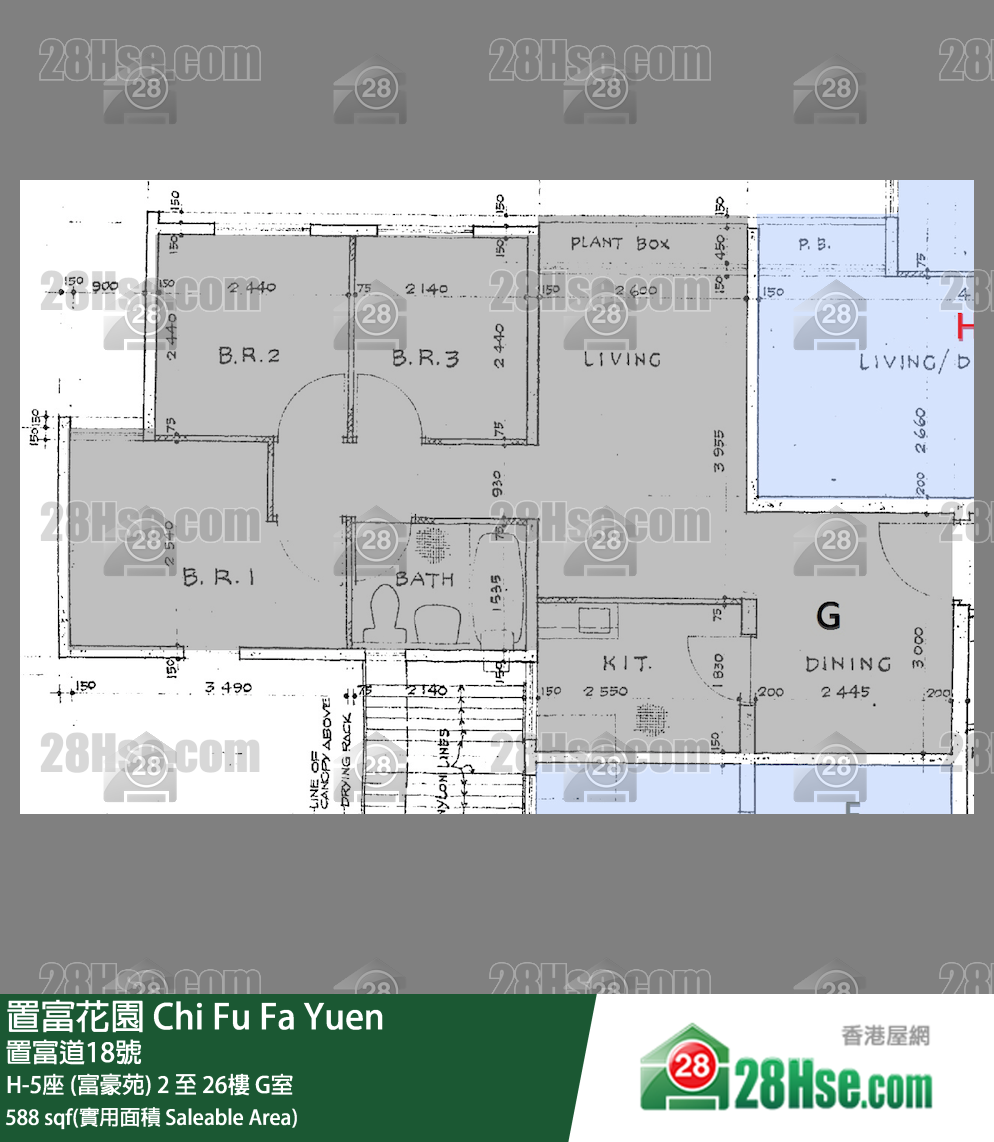 置富花園 大廈 H-5座 (富豪苑) 7樓 G室 平面圖