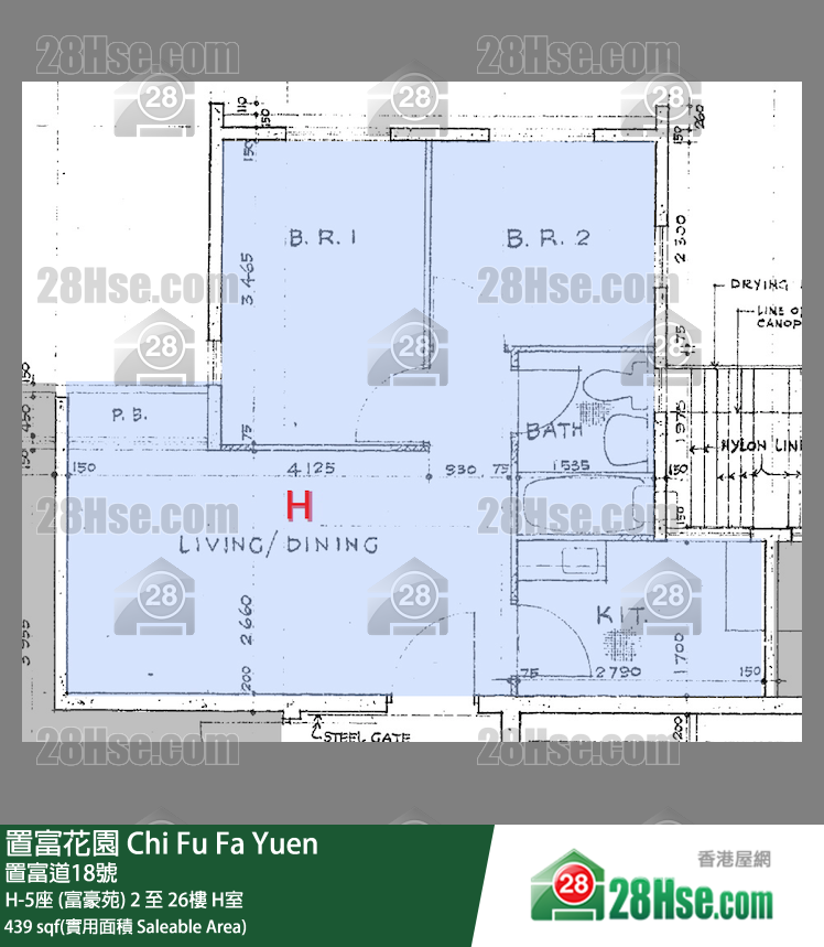 置富花園 大廈H-5座 (富豪苑)3樓 H室 平面圖