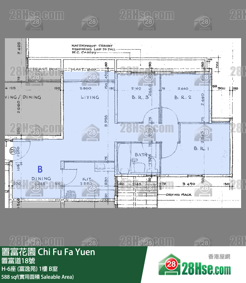 置富花園 大廈H-6座 (富逸苑)1樓 B室 平面圖