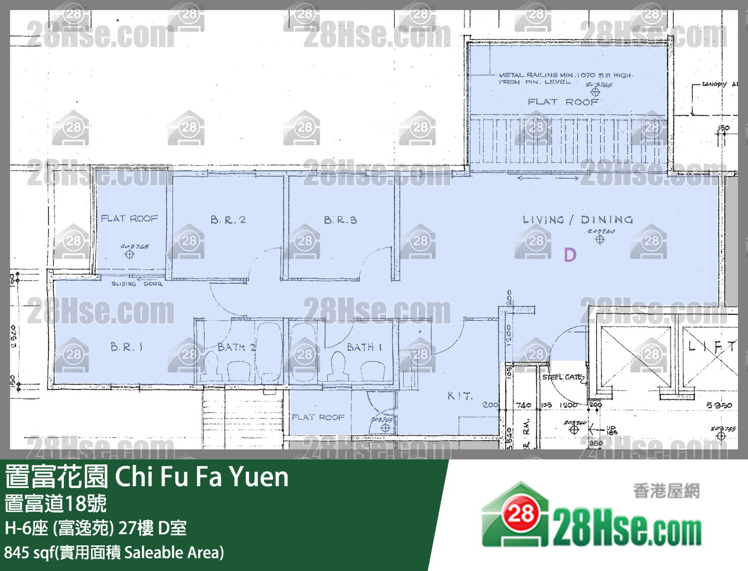 置富花園 大廈H-6座 (富逸苑)27樓 D室 平面圖