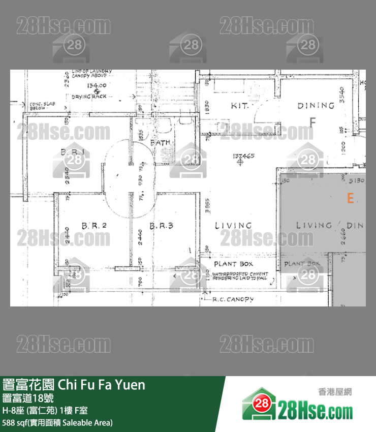 置富花園 大廈H-8座 (富仁苑)1樓 F室 平面圖