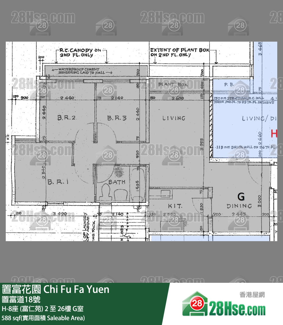 置富花園 大廈H-8座 (富仁苑)24樓 G室 平面圖