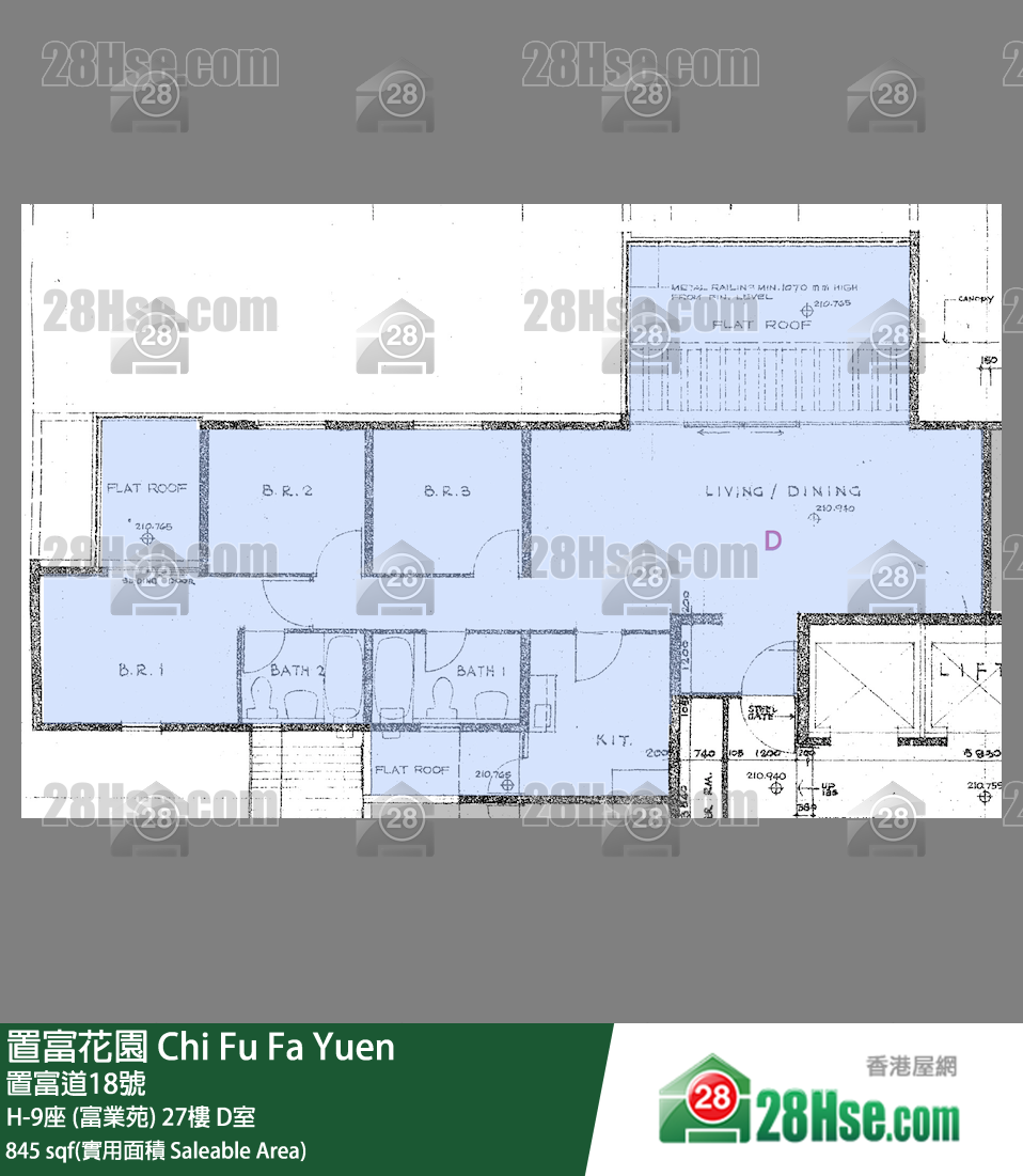置富花园 大厦H-9座 (富业苑)27楼 D室 平面图