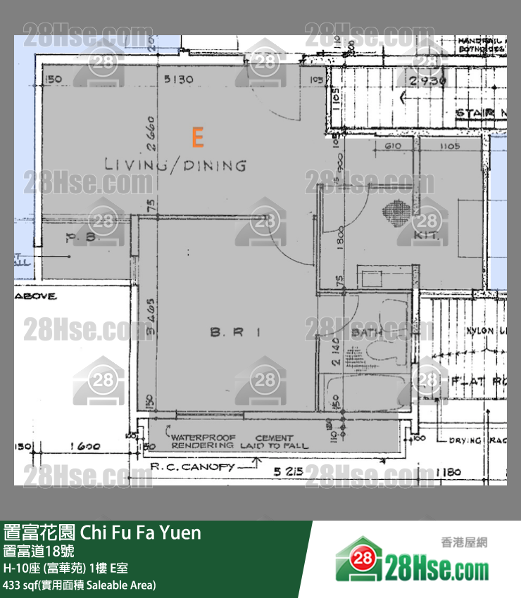 置富花园 大厦 H-10座 (富华苑) 1楼 E室 平面图