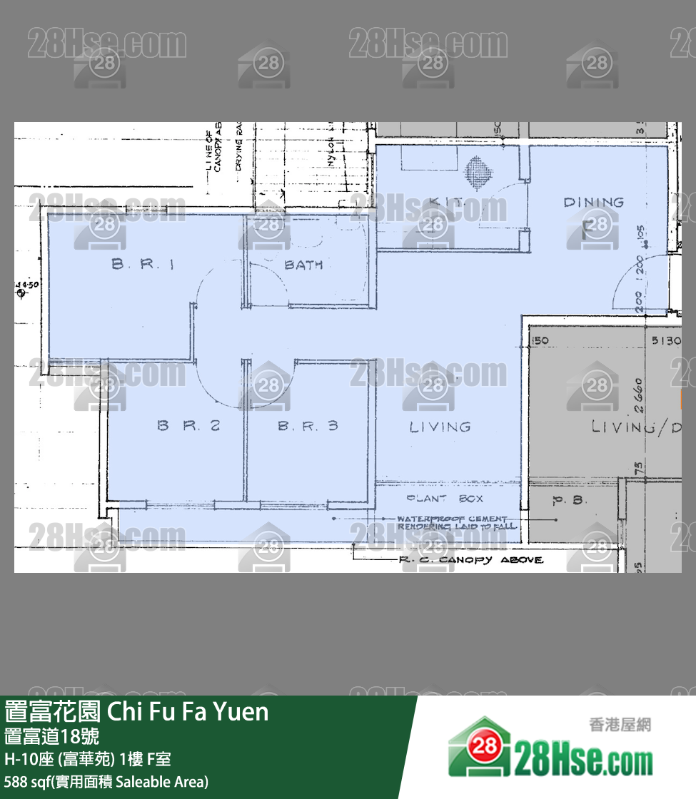 置富花園 大廈H-10座 (富華苑)1樓 F室 平面圖
