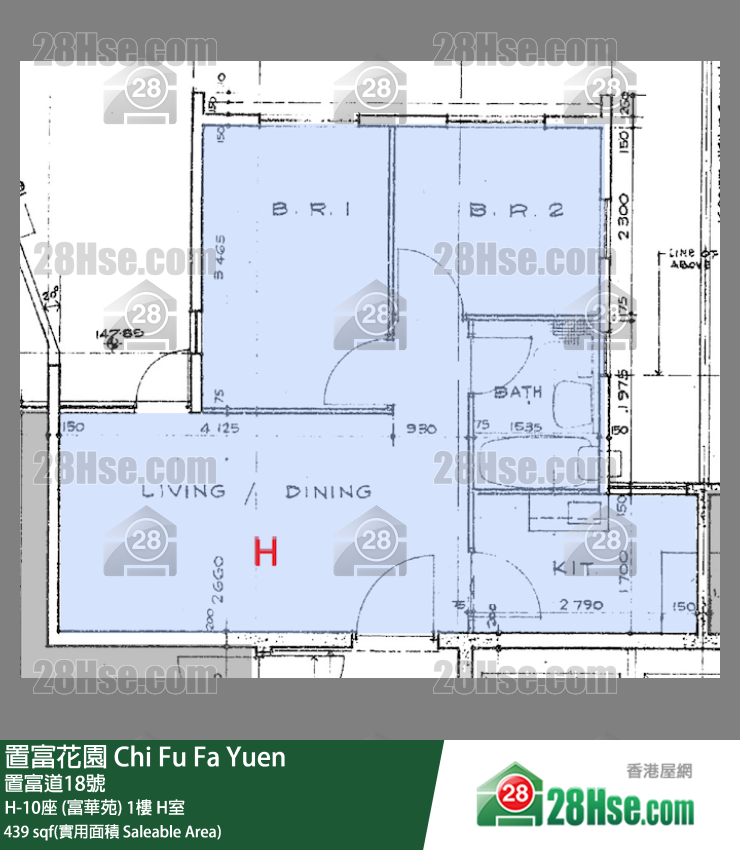 置富花園 大廈H-10座 (富華苑)1樓 H室 平面圖