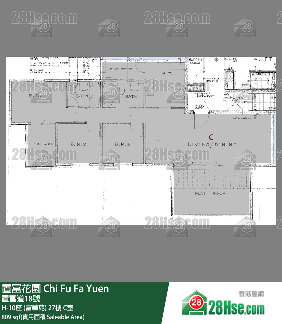 置富花园 大厦H-10座 (富华苑)27楼 C室 平面图
