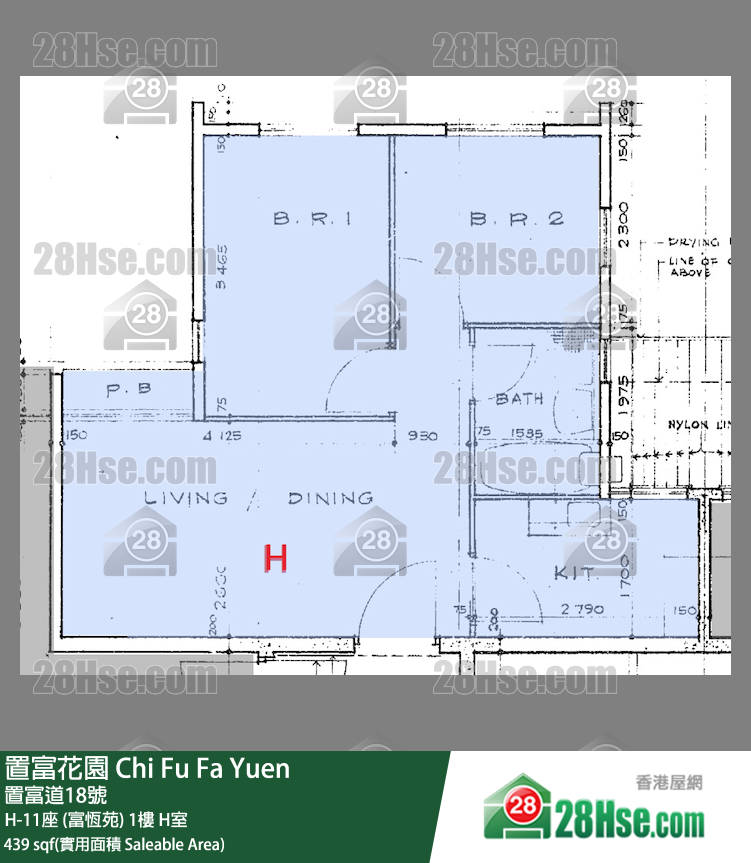 置富花園 大廈H-11座 (富恆苑)1樓 H室 平面圖