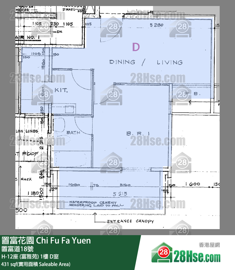 置富花园 大厦H-12座 (富雅苑)1楼 D室 平面图