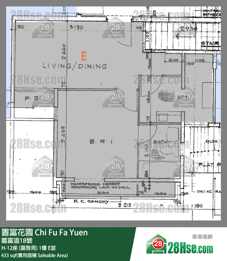 置富花园 大厦H-12座 (富雅苑)1楼 E室 平面图