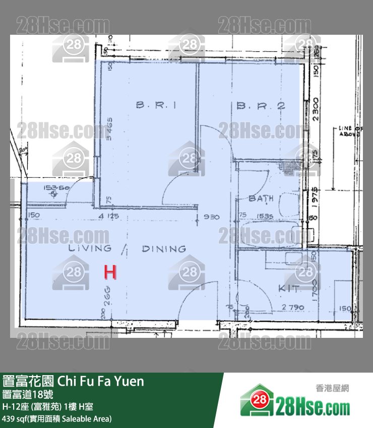 置富花园 大厦H-12座 (富雅苑)1楼 H室 平面图