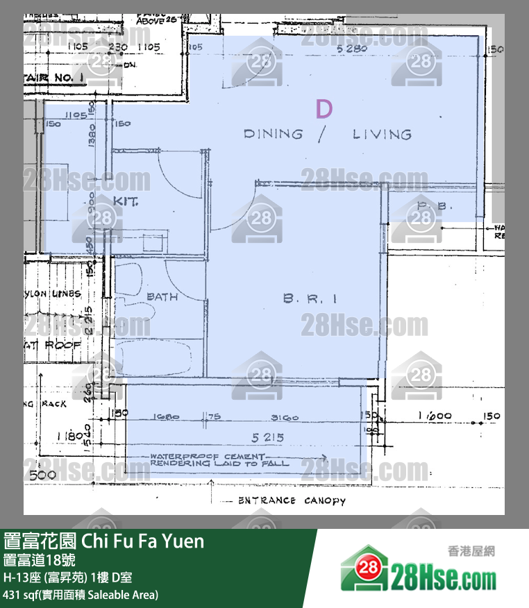 置富花園 大廈H-13座 (富昇苑)1樓 D室 平面圖