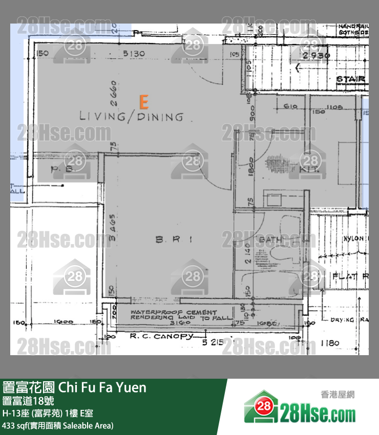 置富花園 大廈H-13座 (富昇苑)1樓 E室 平面圖