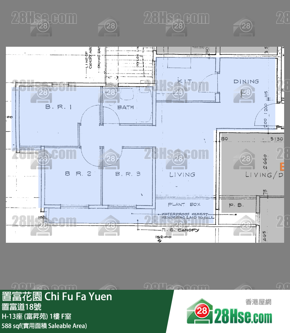 置富花園 大廈H-13座 (富昇苑)1樓 F室 平面圖