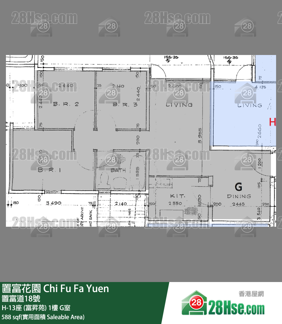 Chi Fu Fa Yuen Unit FloorPlan (Provided by 28Hse)