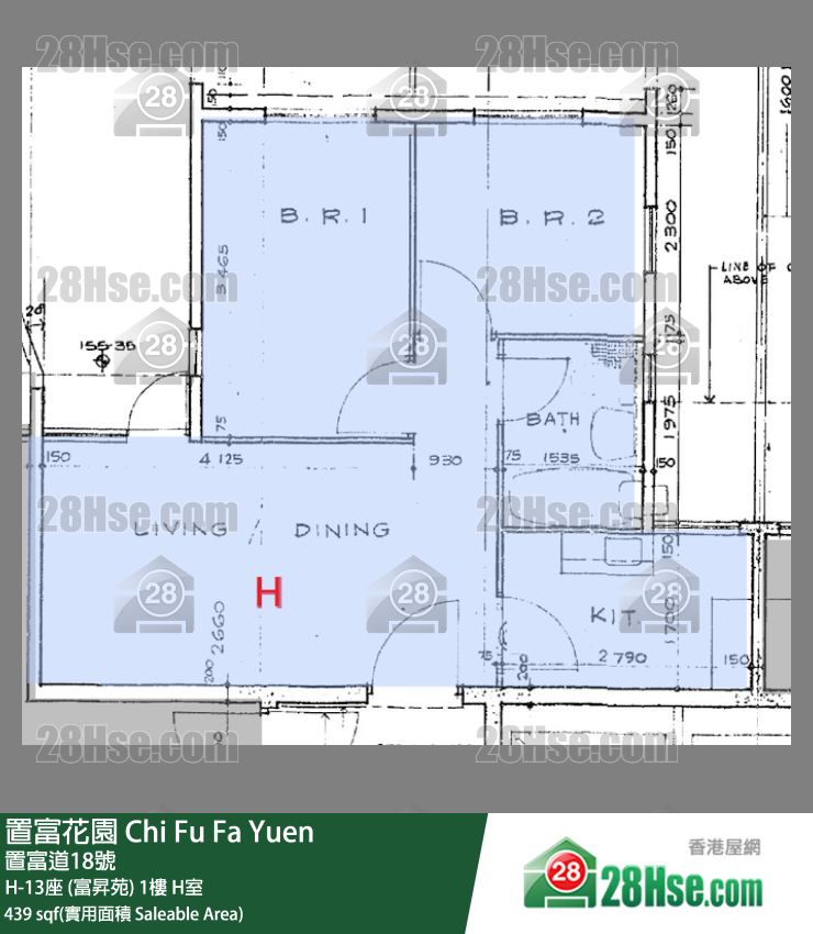 置富花園 大廈H-13座 (富昇苑)1樓 H室 平面圖