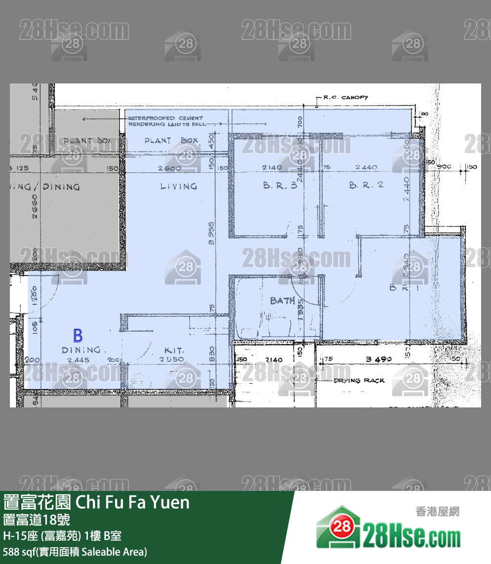 置富花園 大廈H-15座 (富嘉苑)1樓 B室 平面圖