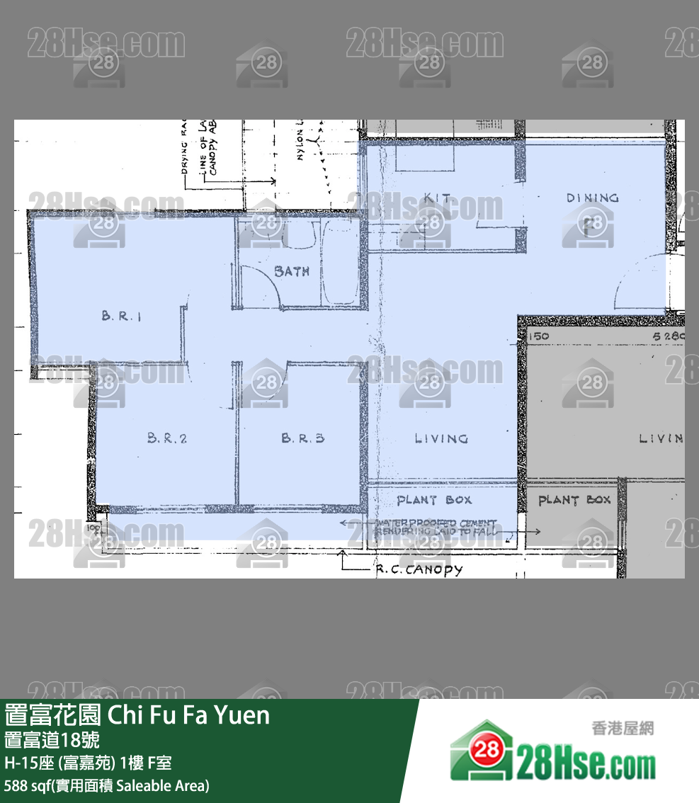 置富花園 大廈H-15座 (富嘉苑)1樓 F室 平面圖