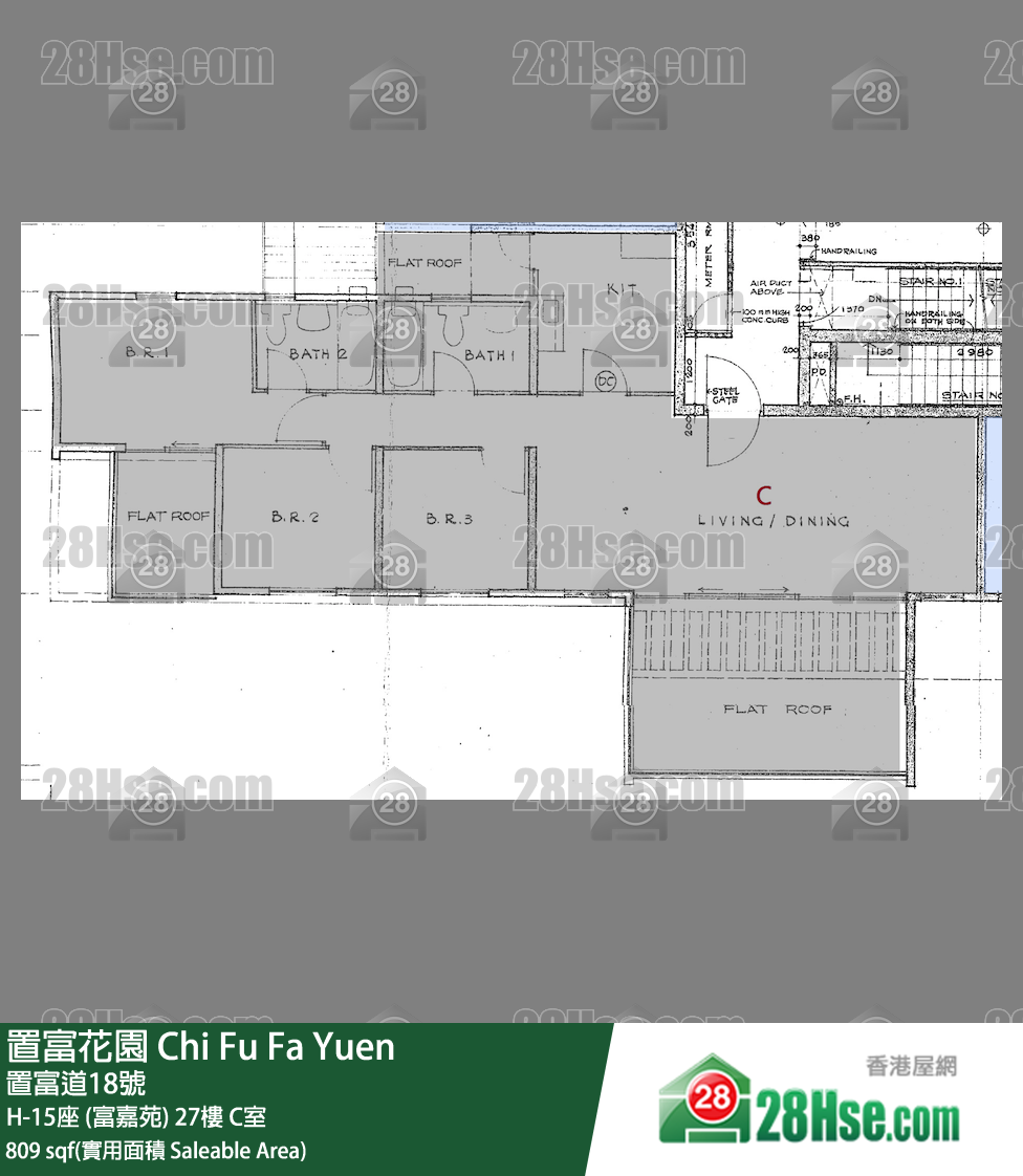置富花园 大厦H-15座 (富嘉苑)27楼 C室 平面图