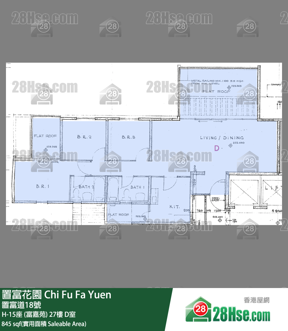置富花園 大廈H-15座 (富嘉苑)27樓 D室 平面圖