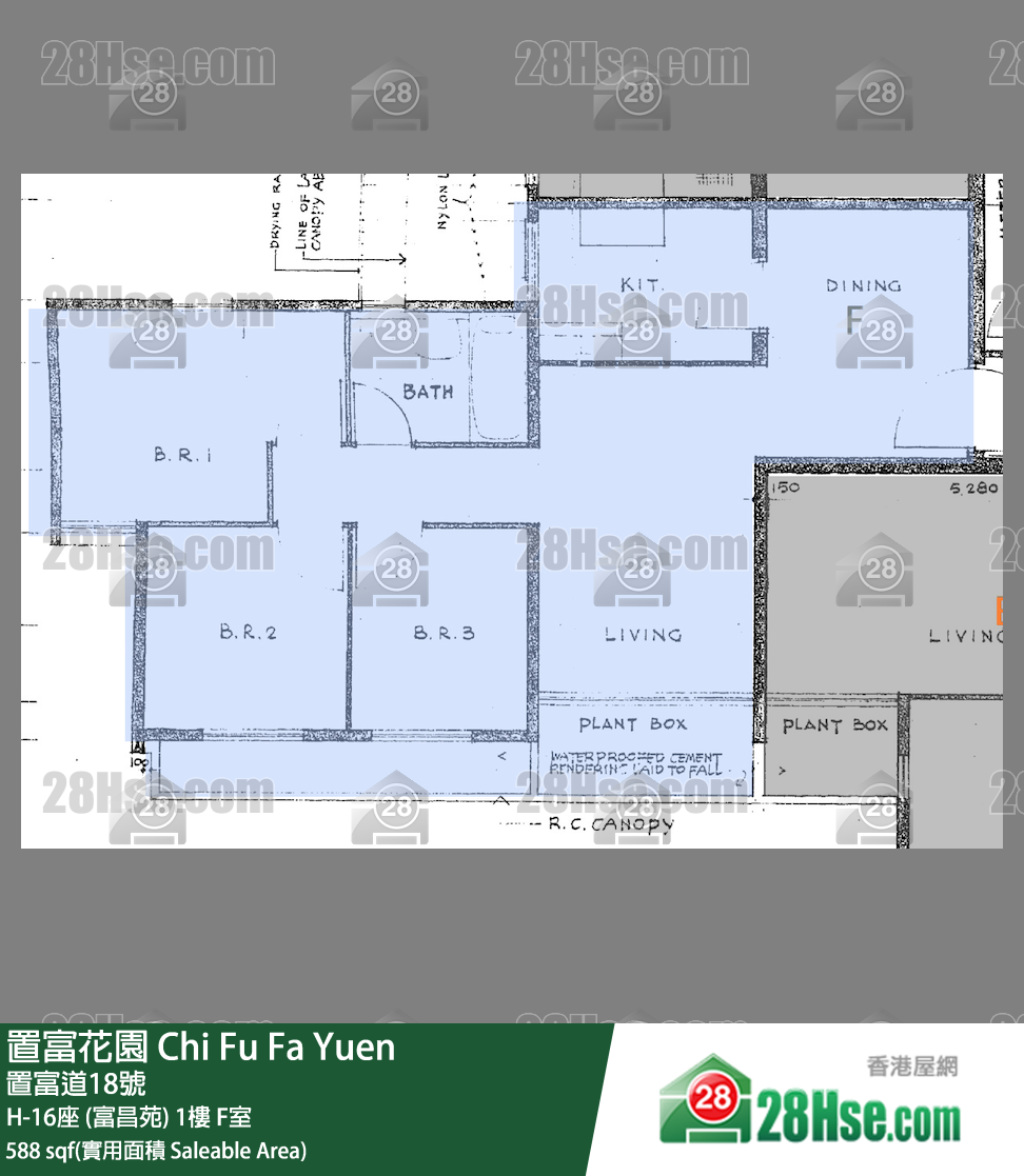 置富花園 大廈H-16座 (富昌苑)1樓 F室 平面圖