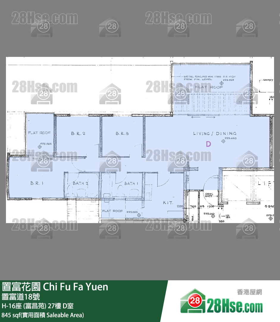 置富花园 大厦H-16座 (富昌苑)27楼 D室 平面图