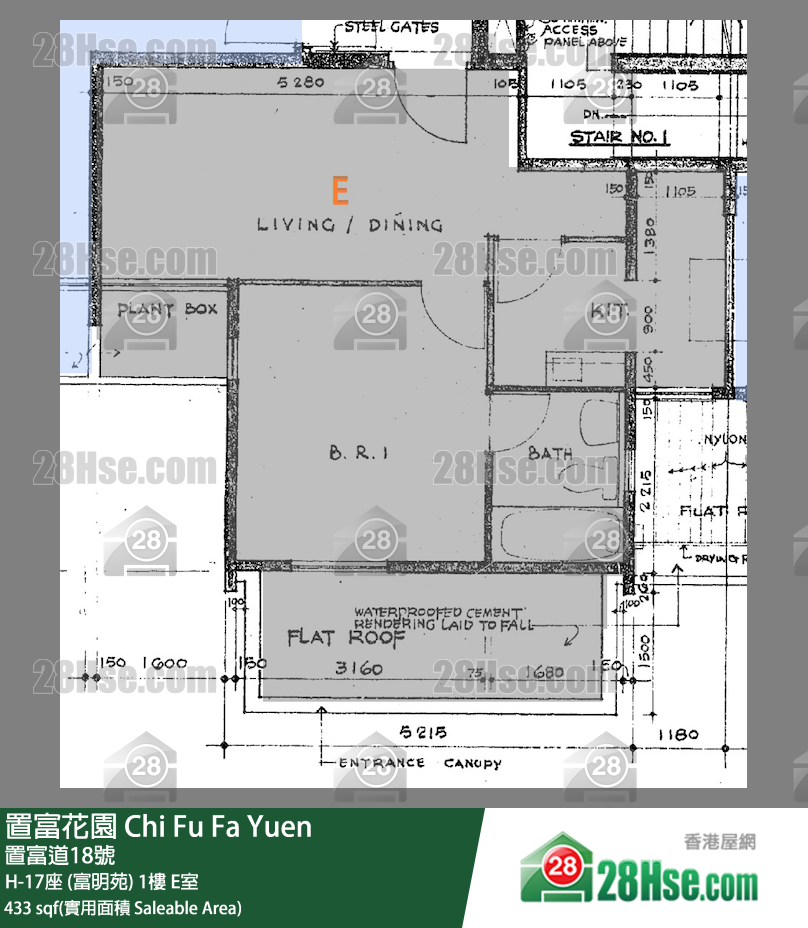 置富花园 大厦H-17座 (富明苑)1楼 E室 平面图