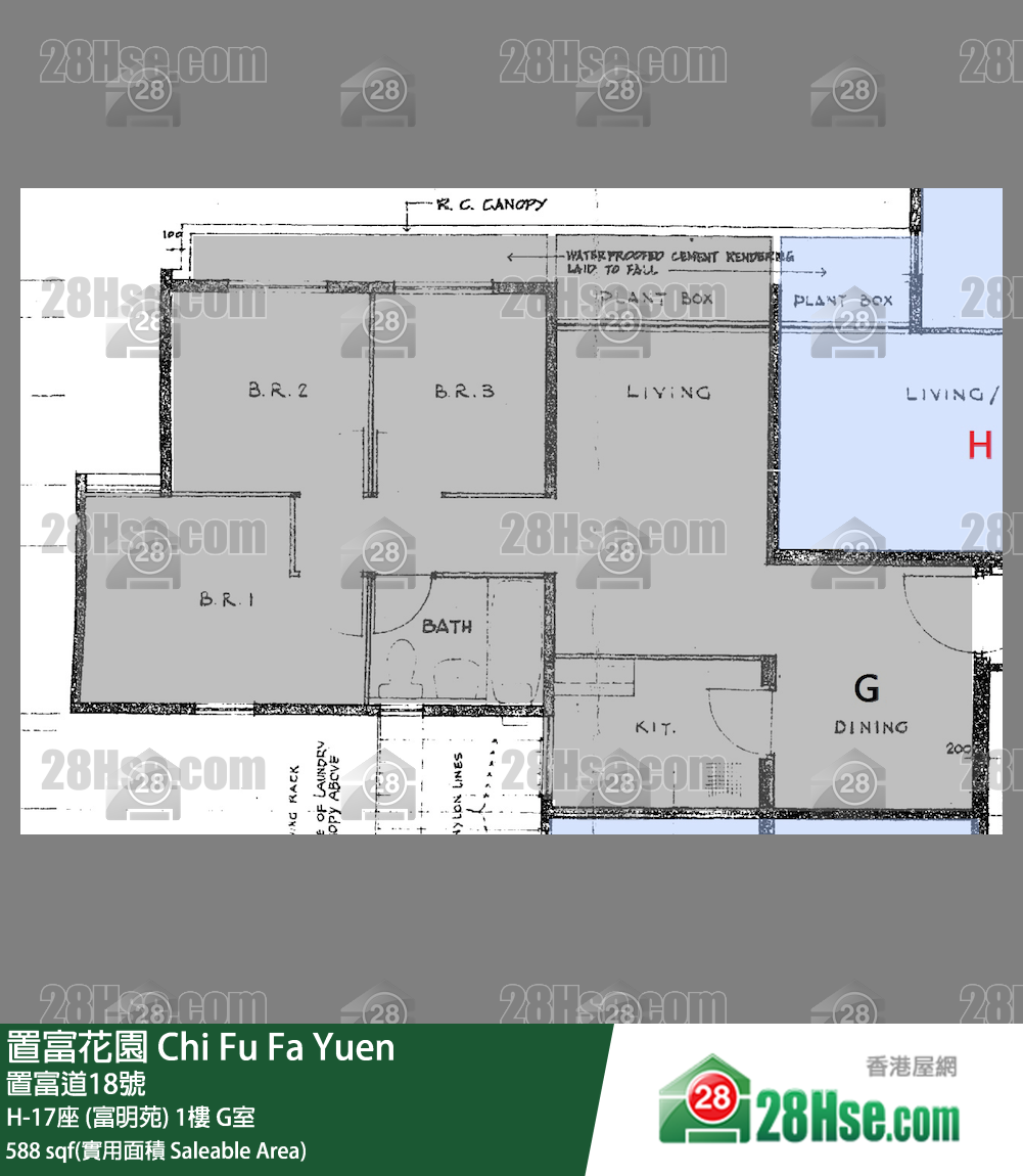 置富花园 大厦H-17座 (富明苑)1楼 G室 平面图