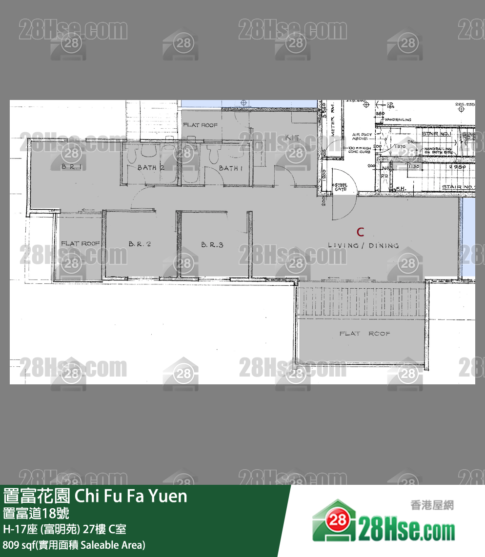 置富花園 大廈H-17座 (富明苑)27樓 C室 平面圖