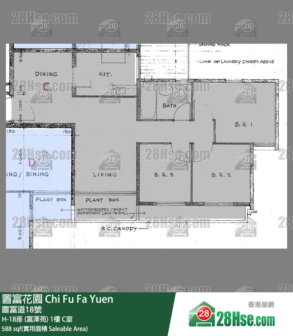 置富花园 大厦H-18座 (富泽苑)1楼 C室 平面图