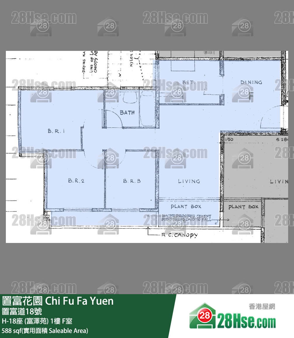 置富花園 大廈H-18座 (富澤苑)1樓 F室 平面圖