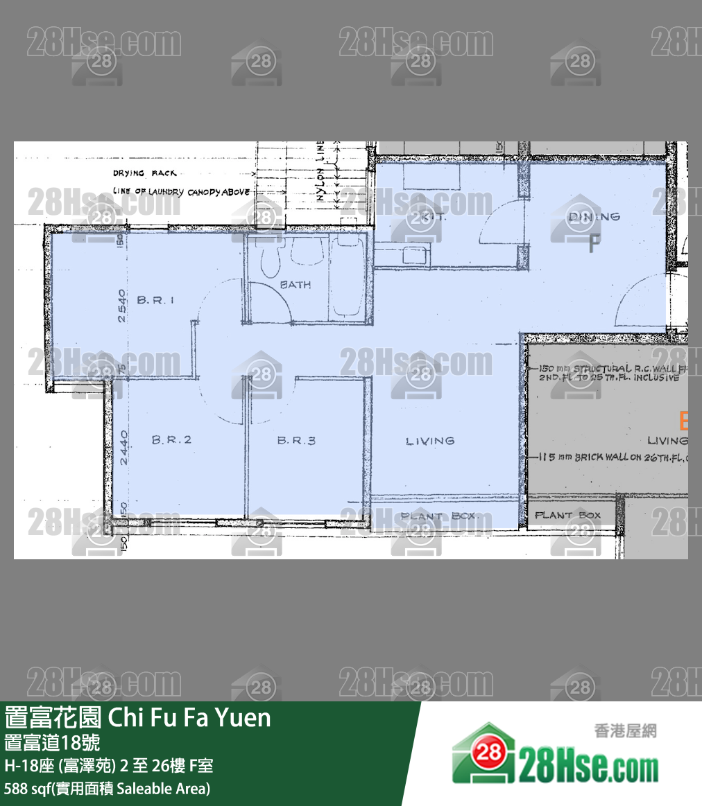 置富花園 大廈H-18座 (富澤苑)2樓 F室 平面圖