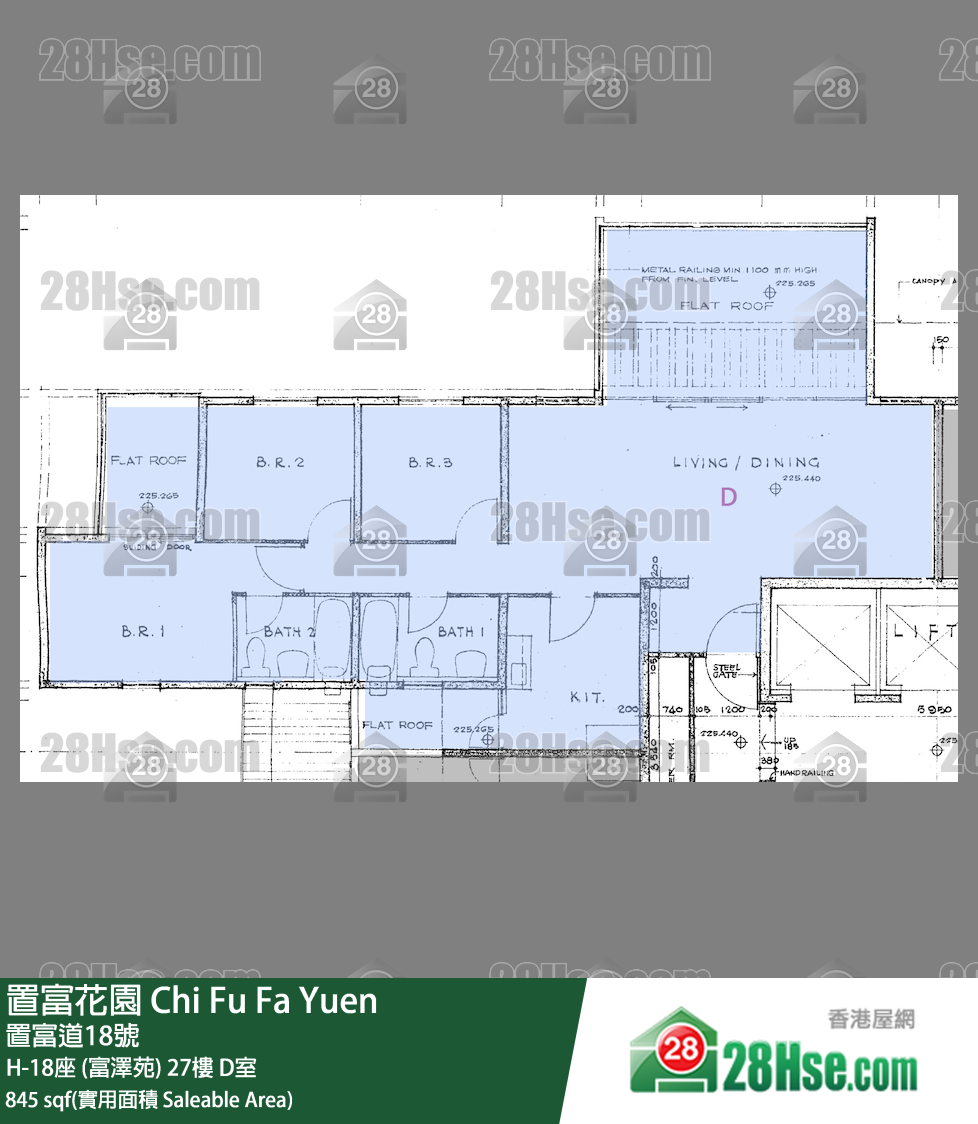置富花園 大廈H-18座 (富澤苑)27樓 D室 平面圖