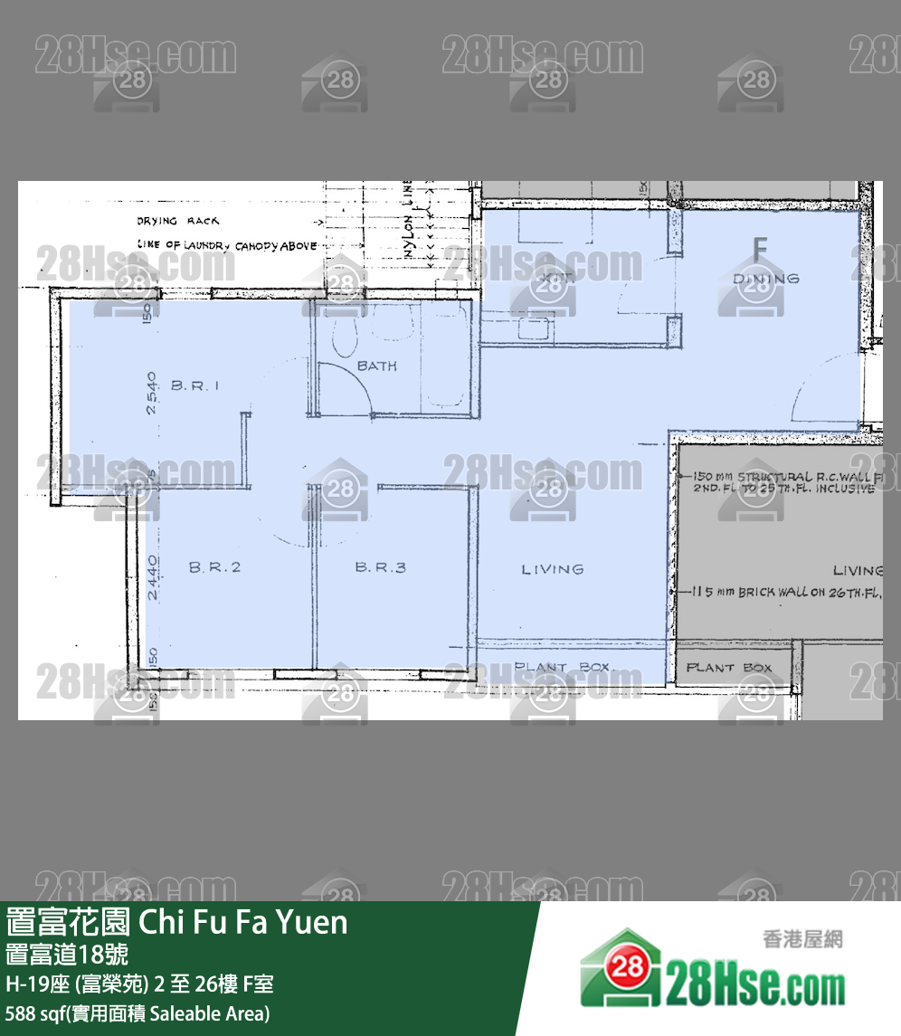 置富花園 大廈H-19座 (富榮苑)17樓 F室 平面圖