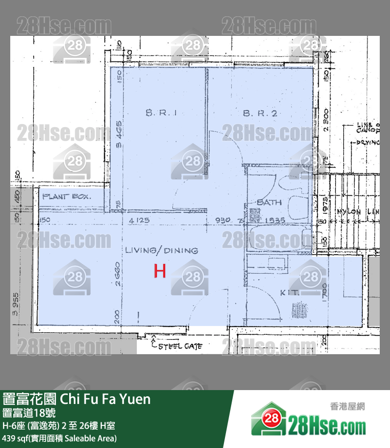 置富花園 大廈H-6座 (富逸苑)14樓 H室 平面圖