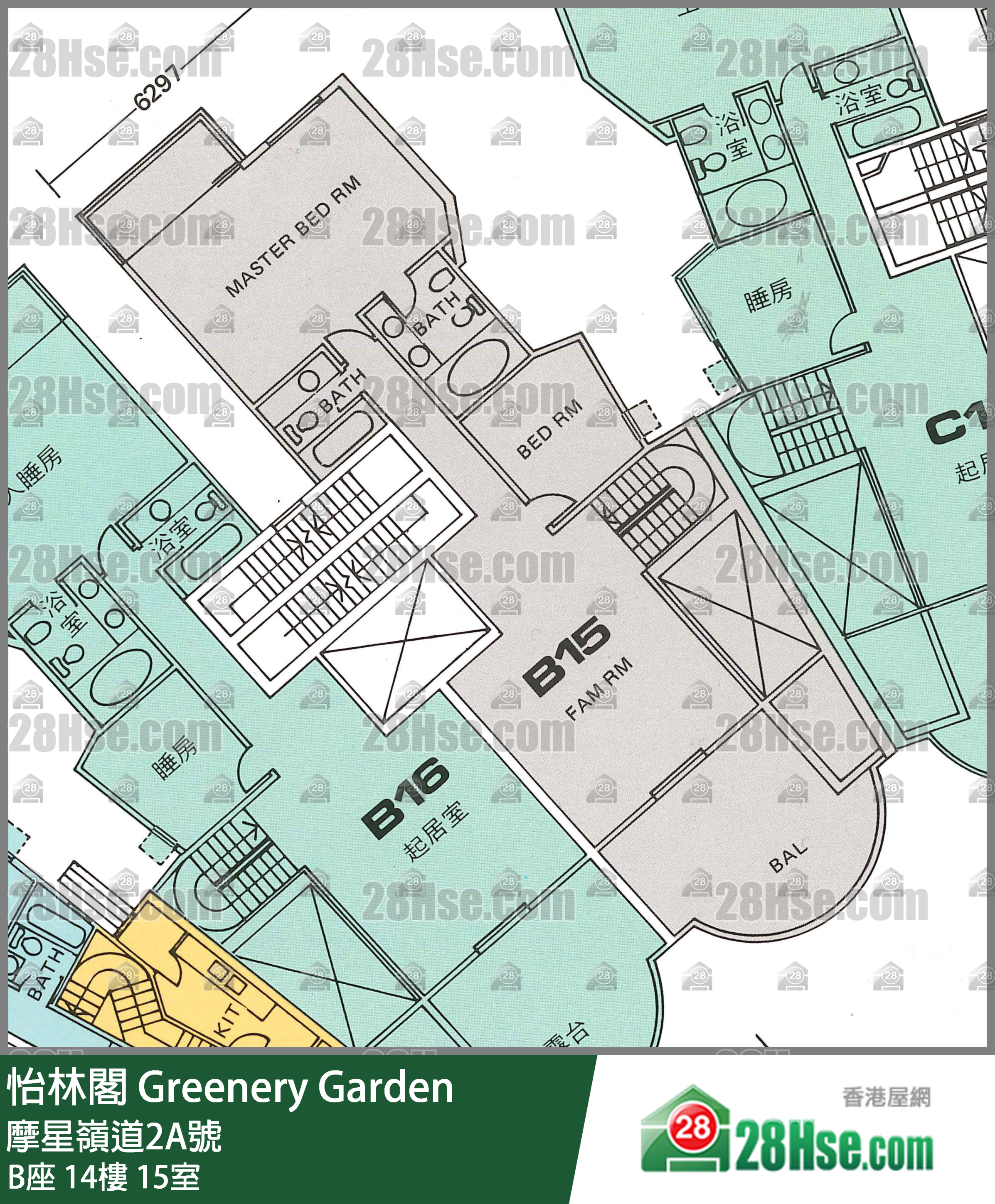 Greenery Garden,  Flat 15, 14/f, Block B FloorPlan