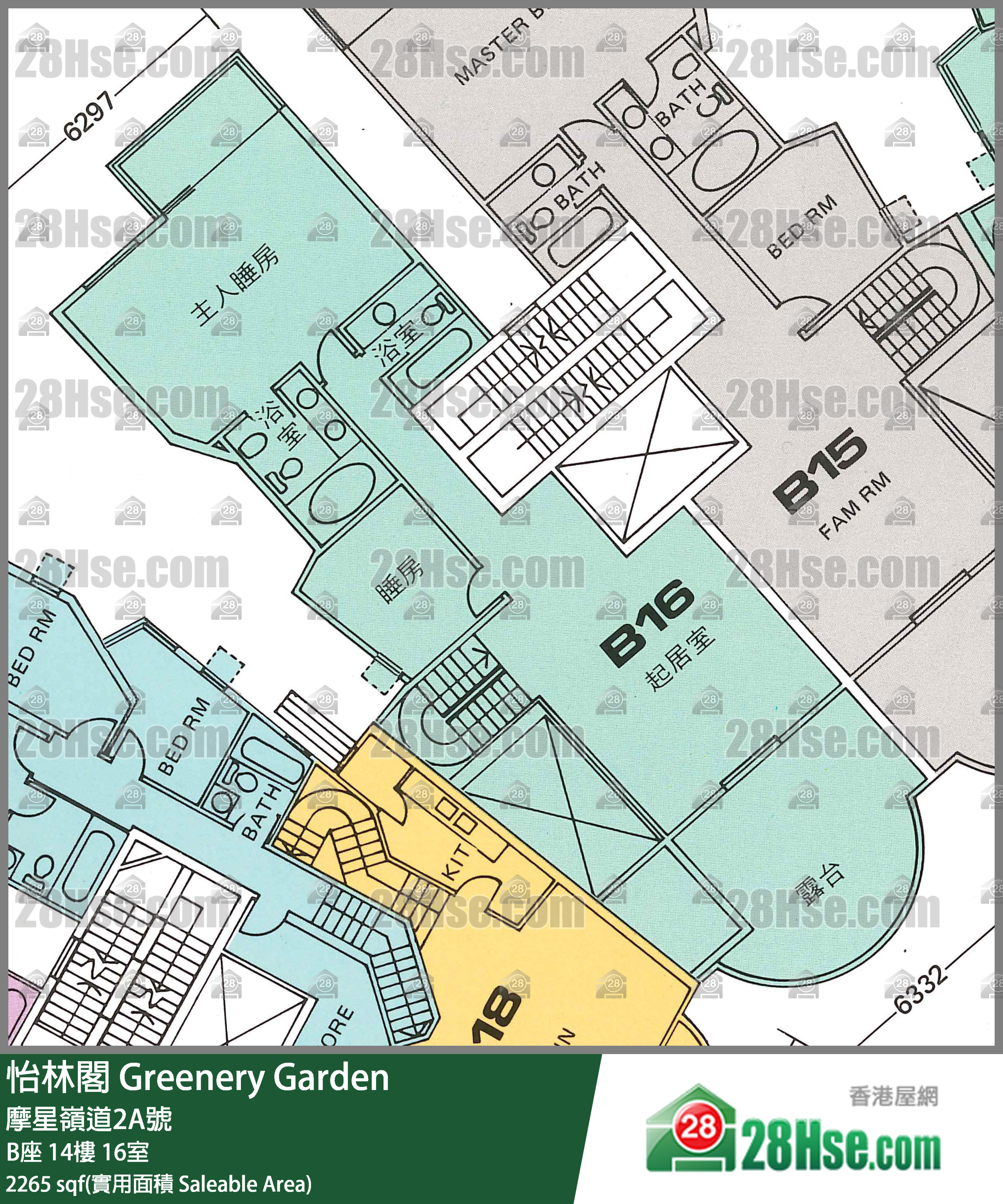 怡林阁 B座14楼 16室 平面图