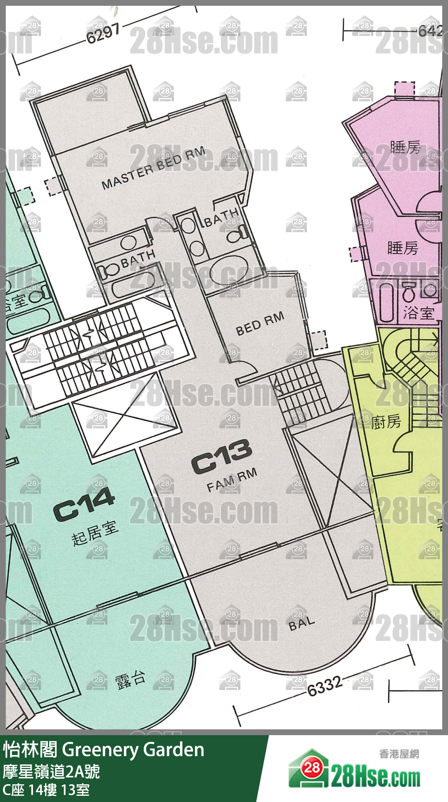 怡林阁 C座14楼 13室 平面图