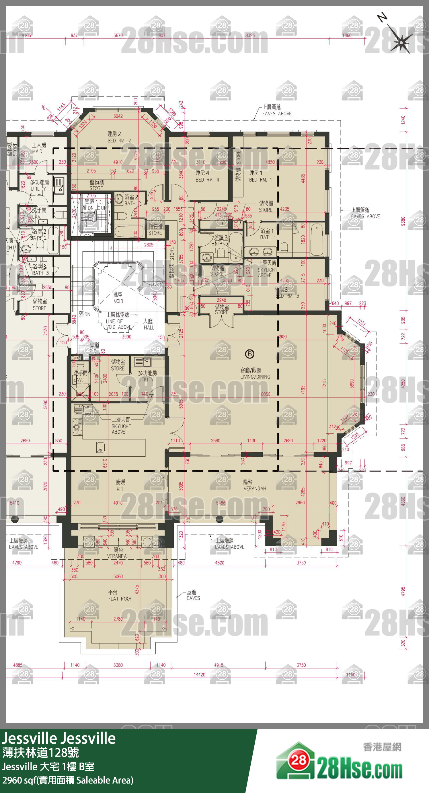 Jessville Jessville 大宅1楼 B室 平面图