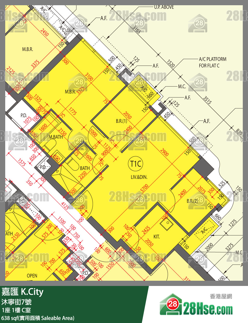 嘉匯 1座 1樓 C室 平面圖