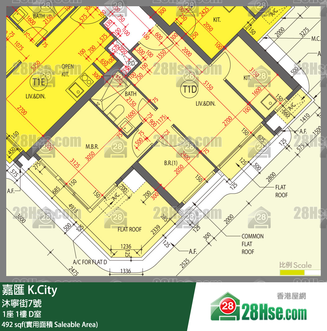 嘉匯 1座1樓 D室 平面圖