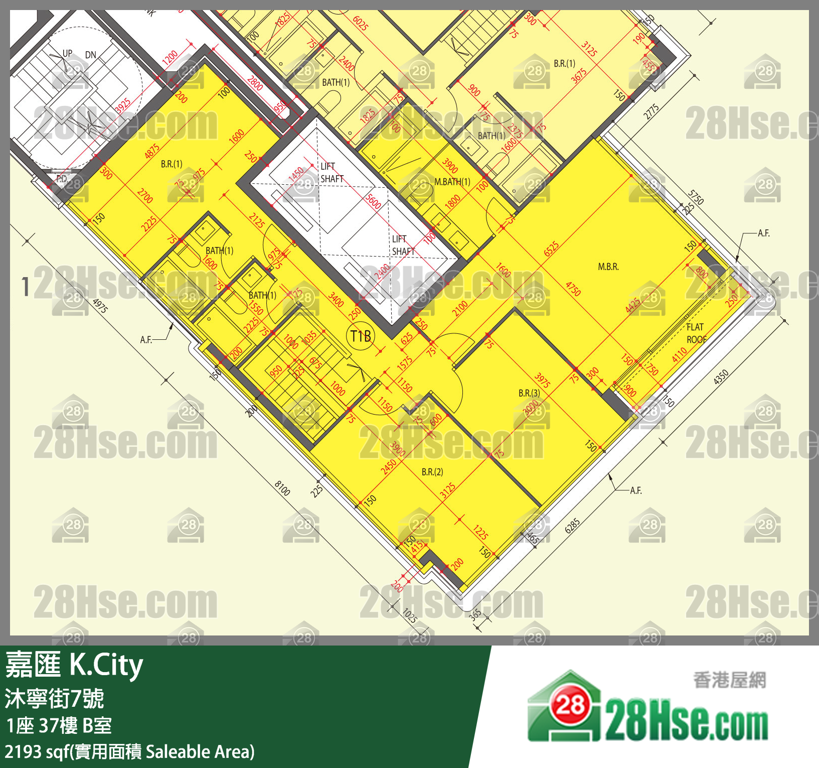 嘉匯 1座 37樓 B室 平面圖