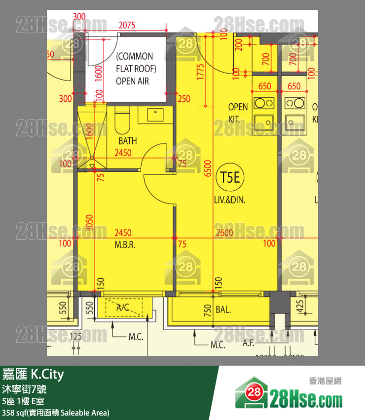 嘉匯 5座1樓 E室 平面圖