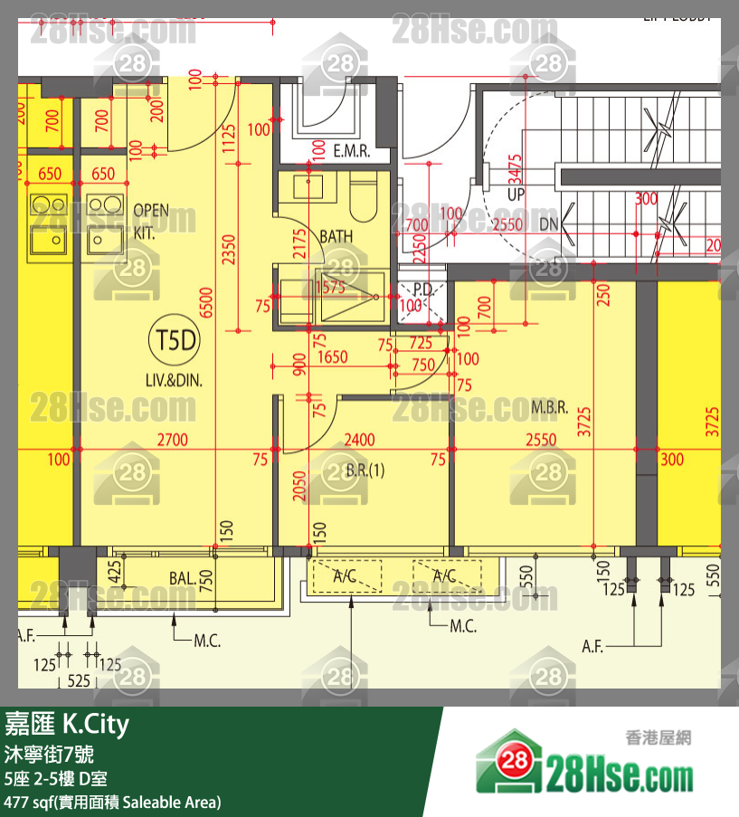 嘉匯 5座3樓 D室 平面圖