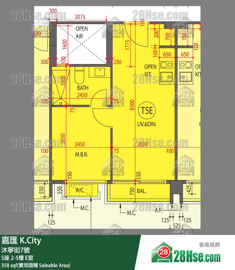 嘉匯 5座 5樓 E室 平面圖