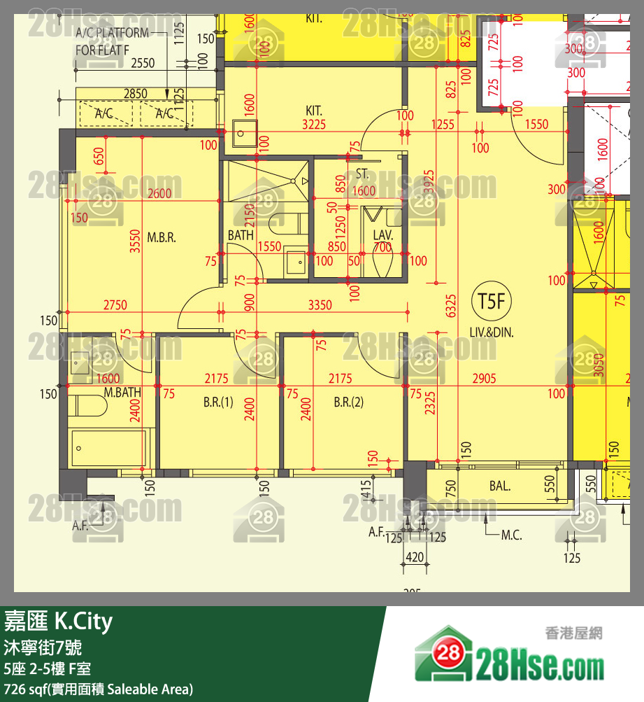 嘉匯 5座 5樓 F室 平面圖