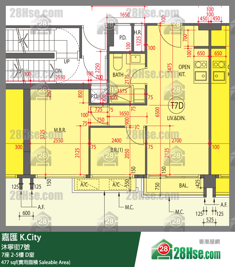 嘉匯 7座 5樓 D室 平面圖