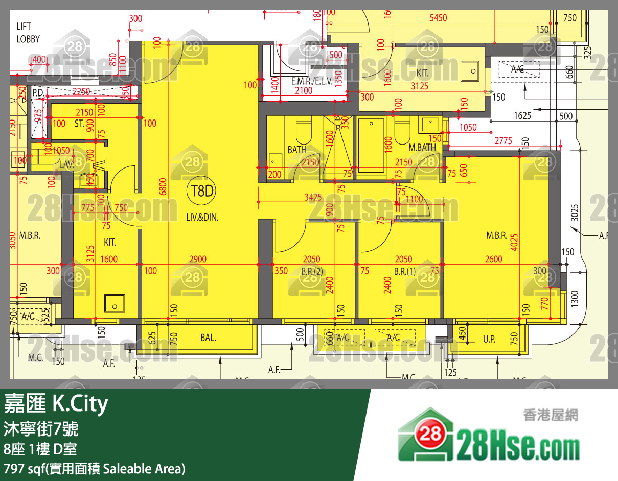 嘉匯 8座1樓 D室 平面圖