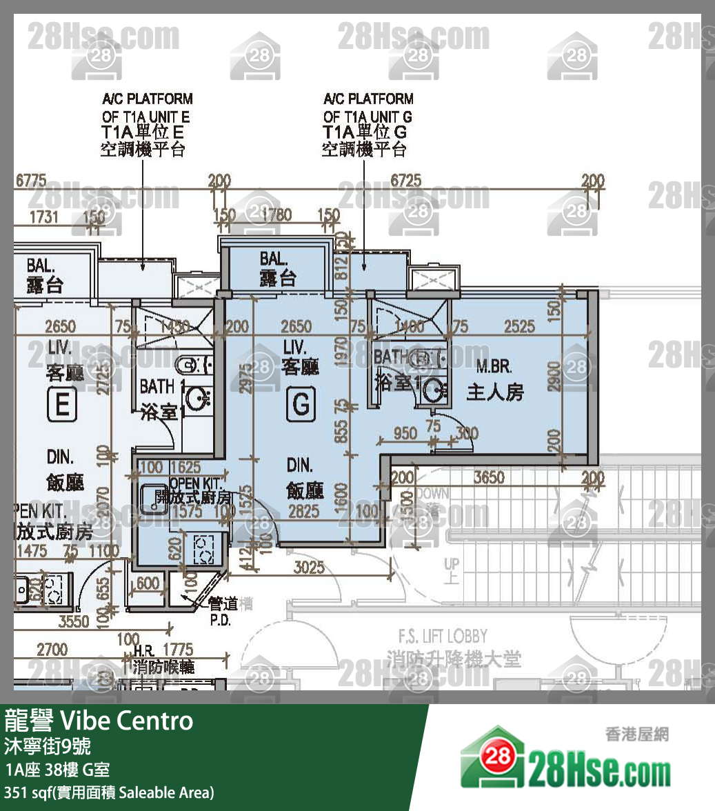 龍譽 1A座 38樓 G室 平面圖